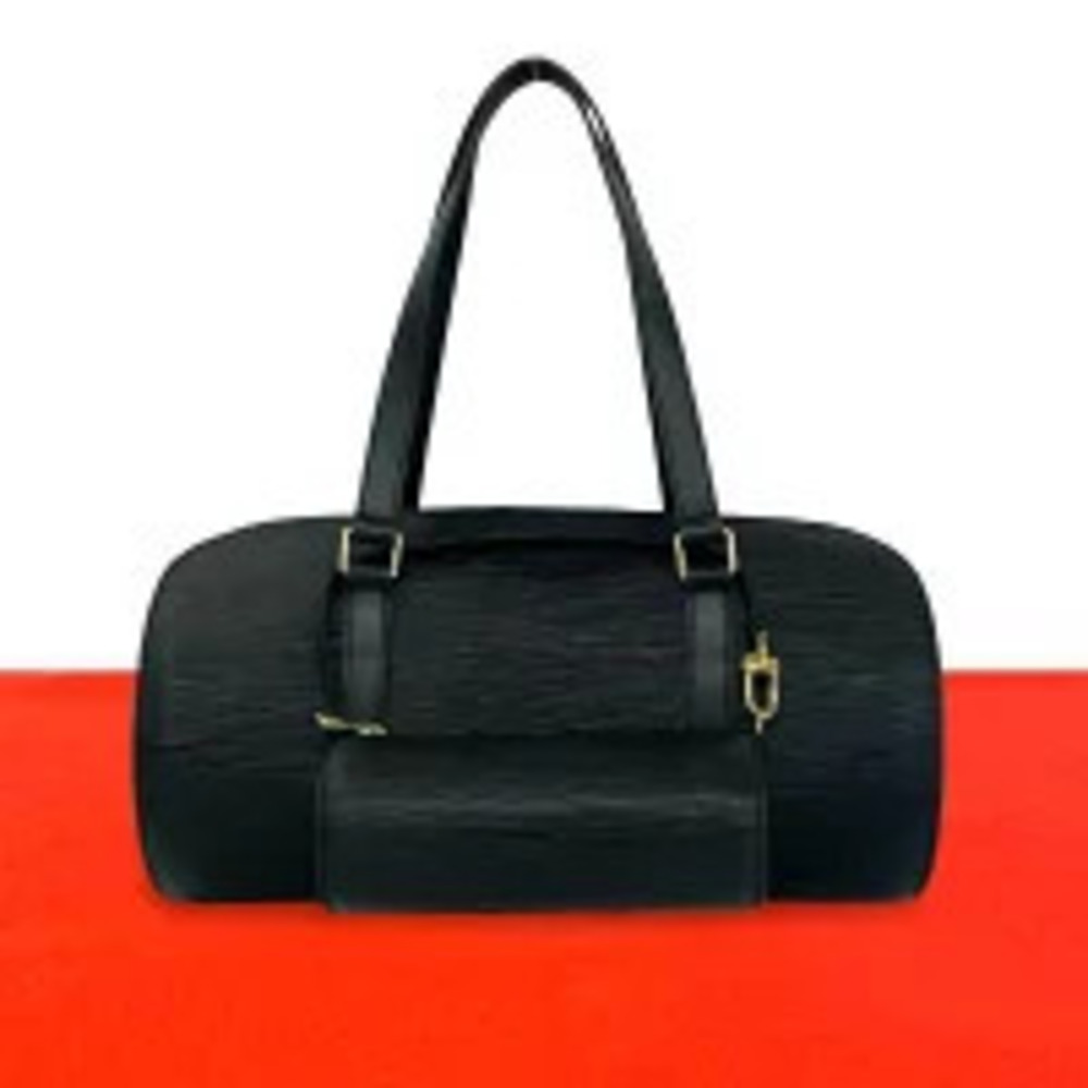 Louis Vuitton Soufflot Epi Leather Boston Bag Drum Noir Black